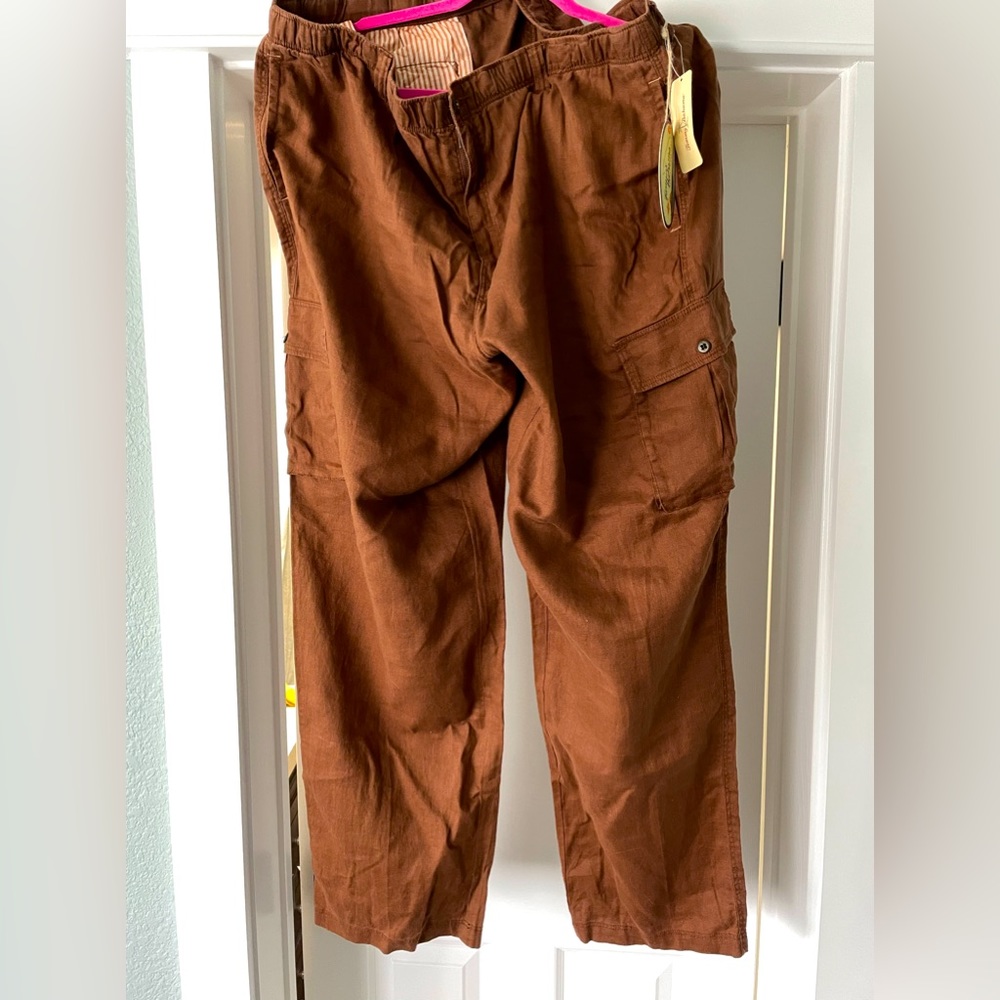 Tommy Bahama linen pants Men’s Beach tie xxl cargo- Rare very cool for b…